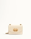 Valentino Garavani Garavani Vain Small Shoulder Bag In Shiny Calfskin Woman Ivory Uni In Ivory