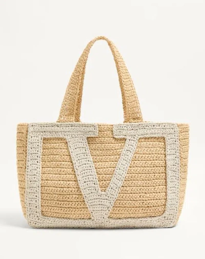 Valentino Garavani Garavani Viva Superstar Large Raffia Shopping Bag Woman Natural/butter Uni