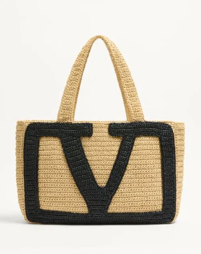 Valentino Garavani Garavani Viva Superstar Large Raffia Shopping Bag Woman Natural Uni