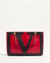 Valentino Viva Superstar Medium Nappa Leather Shopping Bag In Red/black