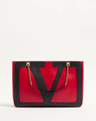 VALENTINO GARAVANI VALENTINO GARAVANI GARAVANI VIVA SUPERSTAR MEDIUM NAPPA LEATHER SHOPPING BAG WOMAN RED/BLACK UNI