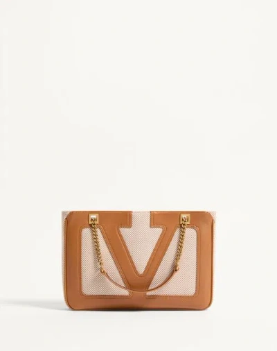 Valentino Garavani Garavani Viva Superstar Small Canvas Shopping Bag Woman Natural/spice Uni