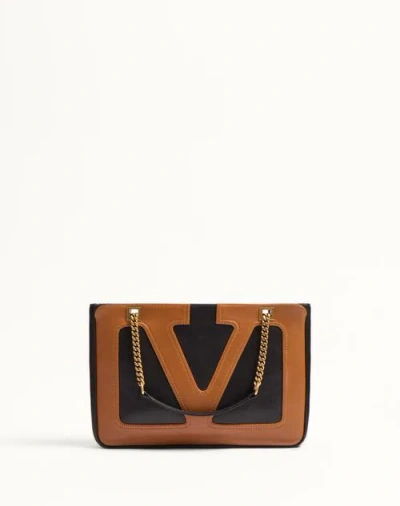VALENTINO GARAVANI VALENTINO GARAVANI GARAVANI VIVA SUPERSTAR SMALL NAPPA LEATHER SHOPPING BAG WOMAN BLACK/SPICE UNI