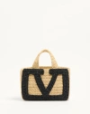 Valentino Garavani Viva Superstar Crochet Small Tote Bag In Neutral