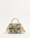 Valentino Garavani Garavani Vsling Small Hand Bag In Embroidered Raffia Woman Natural/multicolour/ca In Natural/multicolour/camel