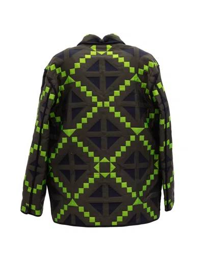 Valentino Garavani Geometric Jacquard Jacket In Green