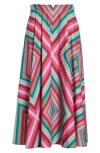Valentino Geometric Print Midi Skirt In Multicolor