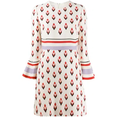 Valentino Garavani Geometric-print Dress In White