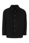 Valentino Black Wool Blend Coat In Black