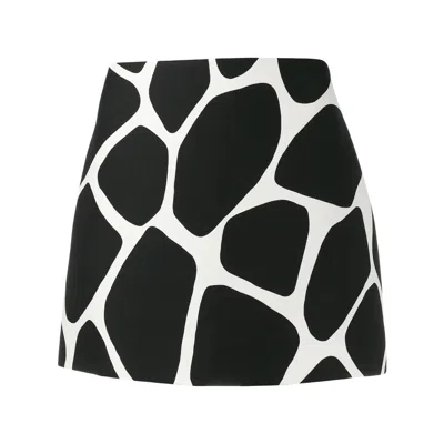 Valentino Garavani Giraffe Print Fitted Mini Skirt In Multi