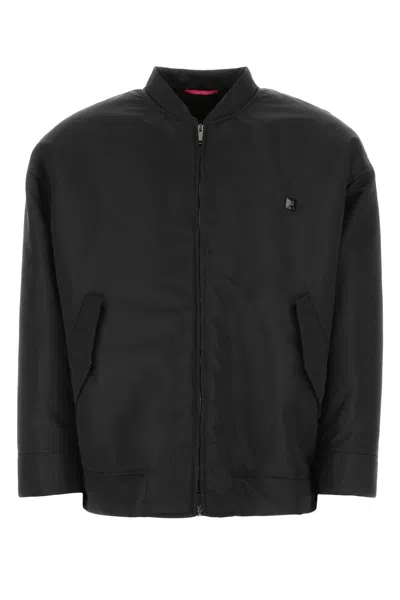 Valentino Nylon Bomber Jacket In Black