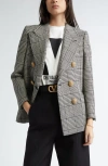 Valentino Garavani Glen Plaid Double Breasted Wool Blazer