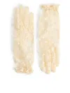 Valentino Floral Lace Nylon Blend Gloves