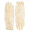 Valentino Floral Lace Nylon Blend Gloves