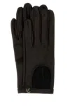 Valentino Leather Gloves Featuring Cutout Shapes And Stitch Design In Black