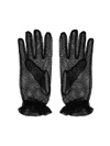 Valentino Vlogo Signature Gloves In Black/black-gold