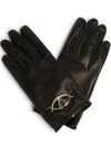 Valentino Luxury Leather Gloves With Elegant Logo Detail And Refined Finish In Black