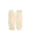 Valentino Garavani Vlogo Signature Butter-coloured Lace Gloves In Yellow