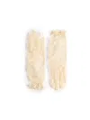 Valentino Garavani Vlogo Signature Butter-coloured Lace Gloves In Yellow