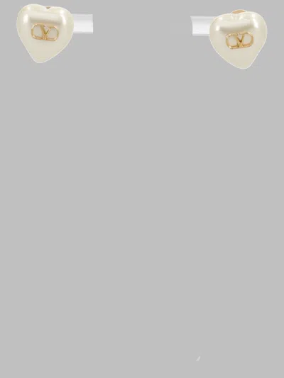 Valentino Garavani Metal And Pearl Vlogo Signature Earrings In Multi