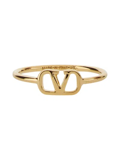 Valentino Garavani "vlogo Signature" Ring In Gold