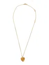 Valentino Garavani Gold-colored Necklace With Heart-shaped Pendant And Vlogo Detail In Brass Woman In Multicolor