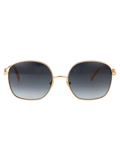 Valentino Garavani Gold Gold Grey Metal Sunglasses In Gray