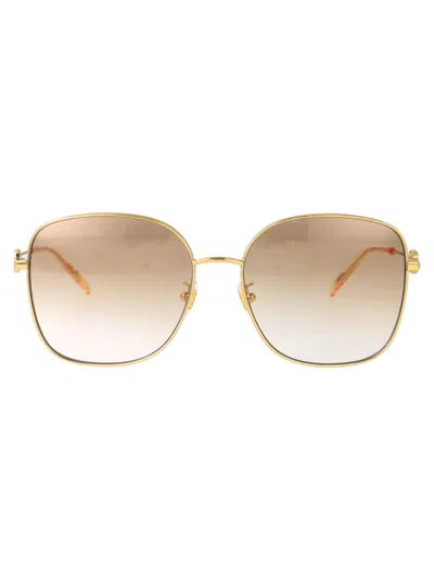 Valentino Garavani Gold Gold Pink Metal Sunglasses In Brown