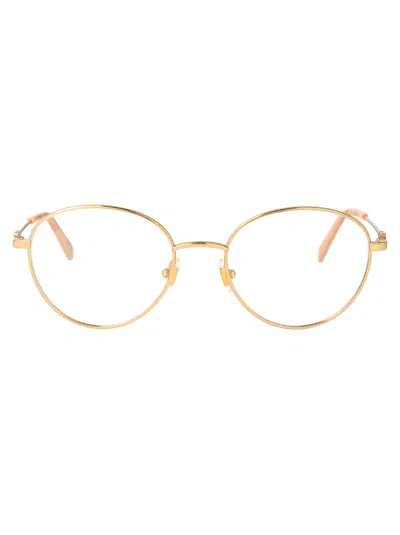 Valentino Garavani Gold Gold Transparent Metal Glasses