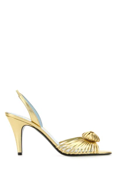Valentino Garavani Gold Leather Royal Sandals