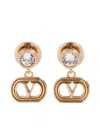Valentino Garavani  Gold Ovalette Earrings With Swarovski Crystals