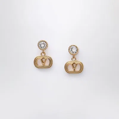 Valentino Garavani Gold Ovalette Earrings With Swarovski Crystals