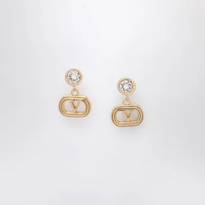 Valentino Garavani Gold Ovalette Earrings With Swarovski Crystals Women