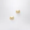 Valentino Garavani Golden Pearl Earrings With Signature Vlogo In White