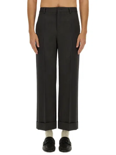 Valentino Garavani Charcoal Wool Pant In Black