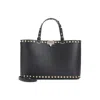 Valentino Garavani Grained Calf Leather Shopper Bag In Black