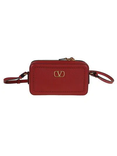 VALENTINO GARAVANI VALENTINO GARAVANI GRAINED CALFSKIN MINI CAMERA CASE