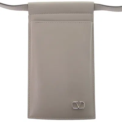 Pre-owned Valentino Garavani Gray Leather Phone Wallet ()