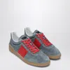 Valentino Garavani Men Upvillage Low Top Sneaker In Split Leather And Calfskin Nappa Leather In Grey