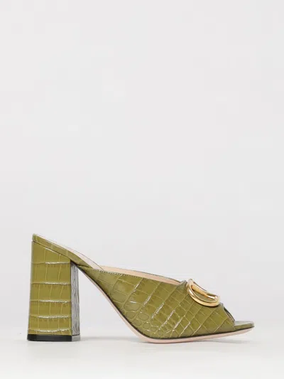Valentino Garavani Green Logo Leather Heels
