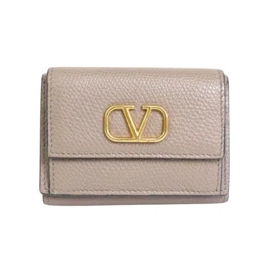 Valentino Garavani Grey Leather Wallet  () In Gray