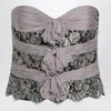 Valentino Mauve Chiffon Silk Top In Gray