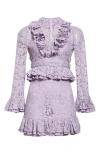 Valentino Garavani Guipure Lace Minidress In Lavender