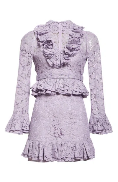 Valentino Garavani Guipure Lace Minidress In Lavender