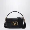 Valentino Garavani  Black Hammered Leather Mini Vlogo Bag
