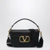 Valentino Garavani  Black Hammered Leather Mini Vlogo Bag In Black