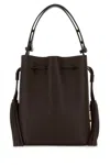 Valentino Garavani Chocolate Leather Vlogo Signature Bucket Bag In Brown
