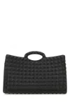 Valentino Black Rubber Le Troisiã¨me Shopping Bag In Black