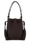 Valentino Drawstring Tassel-embellished Leather Shoulder Bag In Brown