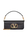 Valentino The Loca Leather Shoulder Bag In Black